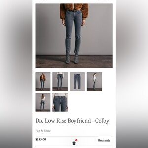 rag & bone Gray Boyfriend Jeans Relaxed Fit